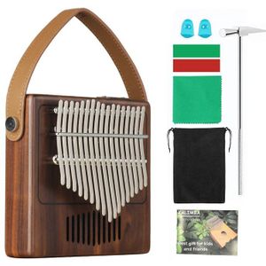 Portable Piano 17 Toetsen Kalimba Duim Piano Gemaakt Door Single Board Hoge Hout Mahonie Body Muziekinstrument
