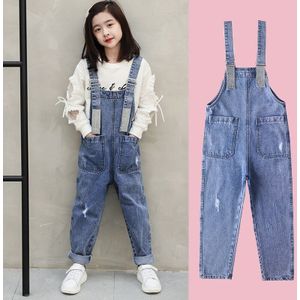 Mode Meisjes Overall Kids Denim Jumpsuit Kinderen Overalls Jeans Lente Herfst Jeans Broek Cowboy Zakken Outwears 6-16T