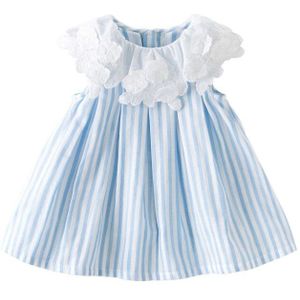 DBJ14117 Dave Bella Zomer Baby Meisje Prinses Bloemen Gestreepte Jurk Kinderen Party Jurk Kids Baby Lolita Kleding