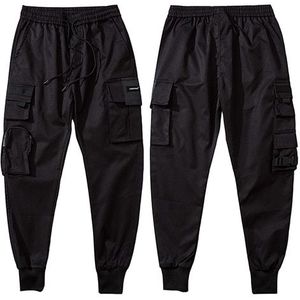 Hip Hop Cargo Broek Streetwear Mannen Harajuku Joggers Broek Hiphop Swag Ribbion Harembroek Zakken Zomer Herfst Broek