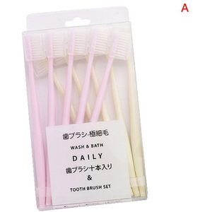 10 Stks/set Ultra Zachte Mondhygiëne Met Schede Family Pack Tandenborstel Effen Kleur Voor Volwassenen Kinderen Eco Vriendelijke