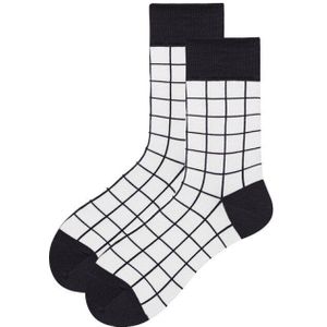 Meisje Sokken Paar Katoen Straat Wit Piano Patroon Trend Mode Sokken Uniek En Cool Persoonlijkheid