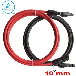 Solar Pv Kabel 10mm2 Met Connector Vertind-Koperen Geleider Tuv Goedgekeurd Xlpe Isolatie Solar Kabel Draad