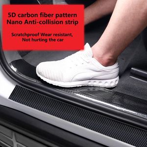 Auto Instaplijsten Protector Bumper 5D Carbon Sticker Drempel Wrap Film Anti-Scratch Zelfklevende Anti-collision Strip