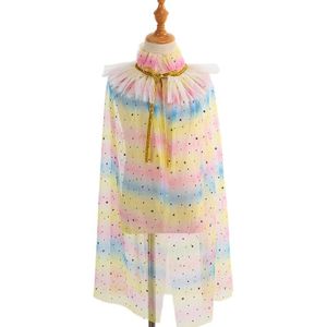 Halloween Kostuum Meisjes Sequin Prinses Shawl Kleurrijke Tulle Cape Mantel Kind Fancy Dress Up Cosplay Party Accessoires M6CD