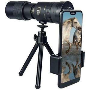 4K 10-300x40mm Super Tele Zoom Monoculaire Telescoop Voor Smartphone Met Telefoon Statief Voor Reizen Strand Outdoor Sport