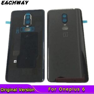 100% Originele Oneplus 6 Glas Achter Behuizing Cover, vervanging Back Door Batterij Case Voor Oneplus 1 + 6 Zes Met Camera Lens Glas