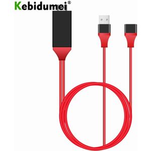 Kebidumei HD 1080 P USB naar HDMI Vrouw naar Man met USB Power 1 m Bedrade TV Stick Mirroring Scherm voor IOS voor Android Kabel Gemeenschappelijke
