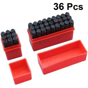 36Pcs Letters Aantal Stalen Afdichting Alfanumerieke Aantal Lederen Stamper Carbon Staal Stempel Sterft Voor Winkel Party School Thuis