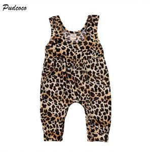 Leopard Pasgeboren Baby Meisje Zomer Kleding Mouwloze Losse Romper Jumpsuit Harem Broek Peuter Kids Sunsuit 0-24 M