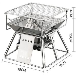 LanLan Prachtige Draagbare Rvs BBQ Oven Set BBQ Grill voor Outdoor Kleine Barbecue