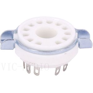 10Pcs Keramische 12Pins Valve Tube Socket GZC12-F Voor 9MN8 8AC9 50CA10 Vacuüm Buis Versterker Vintage Audio Diy Voor chassis Mount