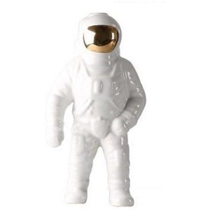 Goud Ruimte Man Sculptuur Astronaut Mode Vaas Creatieve Moderne Keramische Kosmonaut Ornament Model Tuin Standbeeld Home Decoraties