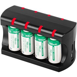 5V 300mAh 8 Slot Battery Charger met USB Poort Opladen voor CR123A Batterijen _ WK