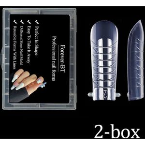 240/120Pcs Clear Dual Forms Nail Uitbreiding Formulieren Volledige Cover Diy Nagels Accessoires Manicure Gereedschap Quick Building Gel mold Tips