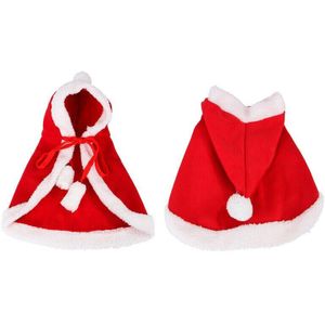 Hond Kat Kerst Santa Hoed Mantel Cape Puppy Fluwelen Xmas Warm Kostuum Outfit