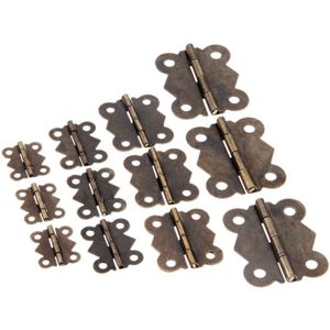 10Pcs Kabinet Meubelen Scharnieren Sieraden Houten Dozen 4 Gat Vlinder Vintage Scharnier Meubelbeslag Voor Deur Kasten