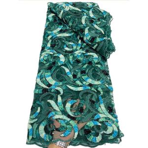 Sequin African French Net Lace Fabric 2022 Yellow Tulle Mesh Lace Bridal Nigerian Wedding Dress Lace For Woman