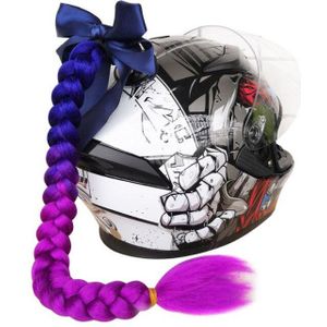 1Pcs Motorhelm Decoraties Paardenstaart Helm Vlechten Motocross Helm Vlinder Knoop Haar Zuignap Auto Styling