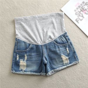 Zomer Moederschap Jeans Katoen Zwangere Vrouwen Moederschap Shorts Broek Zorg Buik Denim Super Elasticiteit Verpleging Broek Plus Size