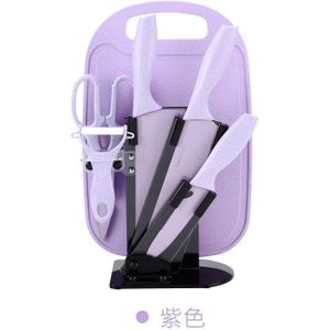 Tarwe Stro Mes Set Rvs Zeven Stuk Mes Set Keramische Mes Keuken Set Mes Schaar Fruit mes Houder