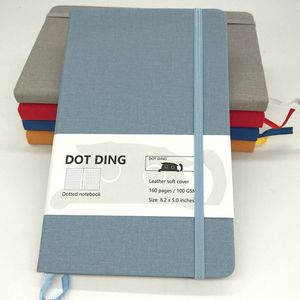 A5 Gestippelde Notebook 100 Gsm A5 Journal Doek Hard Cover, 160 Pagina 'S, ivoor Wit Papier Hand-Made Planner Agenda