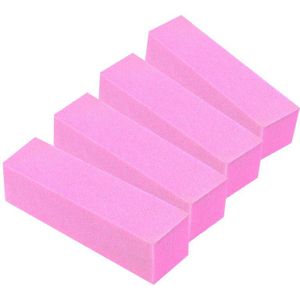 4 Stuks Per Lot Pink Nail Buffer Pedicure Manicure Buffers Hign Nail Art Uv Gel Zand Blok Make beauty Nail Gereedschap