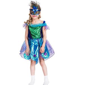 Verbazingwekkende Animal Pauw Kostuum Kinderen Meisjes Verjaardag Party Fantasia Pauw Prinses Cosplay Fancy Dress Pak