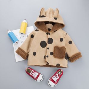 Koreaanse Boutique Kinderkleding 20 Winter Jongens En Meisjes Polka Dot Suede Een Plus Fluwelen Jasje Baby Hooded Warm jas