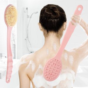 Lange Steel Body Borstel Peeling Soft Skin Scrubber Wisp Massager Terug Exfoliating Cleaning Badkamer Douche Accessoires