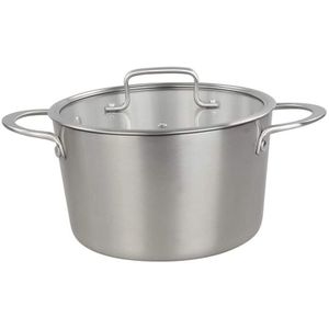 Soeppan/Voorraad Pot Met Glazen Deksel, 3-Ply 304 Roestvrij Staal Anti-aanbak Koken Pot, Vaatwasmachinebestendig