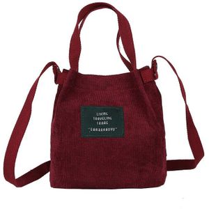 Vrouwen Mini Corduroy Schoudertas Vrouwelijke Kleine Canvas Handtas Bakken Dames Toevallige Vintage Portemonnee Doek Emmer Pouch Voor meisje