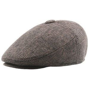PCFDDR Herfst en winter wollen retro Baret grille cap voor middelbare leeftijd en oude mannen en vrouwen.
