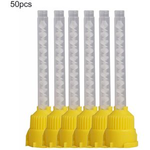 100/50Pcs Tandheelkundige Materialen Tandheelkunde Siliconen Rubber Transport Mengen Hoofd Wegwerp Indruk Nozzles Mengtips Mengen Buis