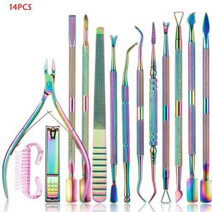 14Pcs Nagelknipper Set Manicure Schaar Nail Care Kit Files Voor Manicure Gel Nagellak Kit Nail Ontvetter Alle voor Manicure