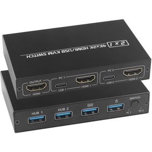 Kvm Switch Computer Veiligheid Hdmi Uhd 4K Huishoudelijke Onderdelen Voor 2 Computers Delen Monitor Toetsenbord Muis Printer