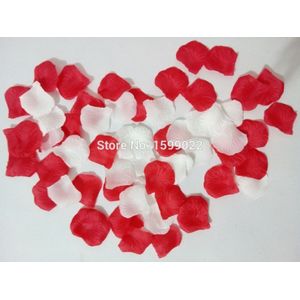 10 packs 1000 stks Bruiloft Confetti Kunstmatige Rozenblaadjes Wit Gemengde Rood voor Bloem Meisjes Thuis Bed Valentijnsdag decoraties