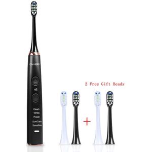 Komery Elektrische Tandenborstel Waterdicht IPX7 5 Modi 3 Intensiteiten 50,000 Slagen/Min 4 Stuks Dupont Vervanging Beste Tandenborstel