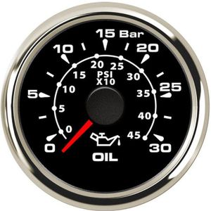 8-kleur backlight Auto Marine Olie Manometers 0-30Bar Oliedrukmeter Meter 52mm 9-32V voor Auto Boot olie druk gauge