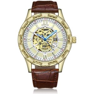 Luxe Gouden Schedel Horloges Heren Skeleton Horloges Sewor Automatische Self-Wind Mechanische Horloges Klok Relogio Masculino