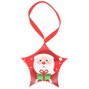 8Pcs Kerstcadeau Dozen Kerstman Candy Doos Ster Vorm Vrolijk Kerst Dozen Zakken Verpakking Jaar Xmas Decor Bags