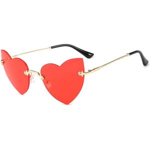 Mannen En Vrouwen Frameloze Liefde Snijden Zonnebril Modieuze Trend Vrouw Zonnebril Straat Schieten Onregelmatige Frame Glazen