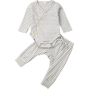 Baby Lente Herfst Kleding Pasgeboren Baby Jongen Lange Mouw Tops Romper Jumpsuit Broek Katoen Geribbelde Outfits 2 Stuks Kleding sets