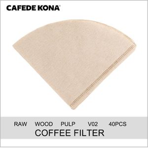 Cafede Kona Koffie Filter Papier V60 Filters Papier 40 Vellen Houten Originele Hand-Gebrouwen Hand Drip Giet-Over koffie Filter Papier