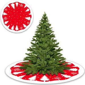 42Cm Rood/Groene Kerstboom Rok Tapijt Jaar Decoraties Xmas Decoratie Boom Rok Ornamenten Feestelijke Party levert
