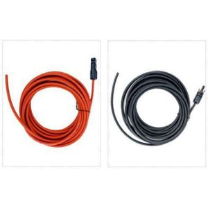 Solar Kabel 12AWG 4mm ² Een Paar Zwarte En Rode Met Connector Solar Pv Kabel