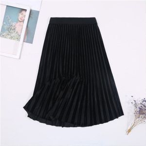 Herfst Winter Hoge Taille Rok Skinny Vrouwelijke Fluwelen Rok Lange Geplooide Rokken Koreaanse Stijl Dames Harajuku Rok