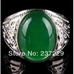 Prijs ^^^^ Charmant Mooie Mode Tibet Groene Steen Mannen Ring