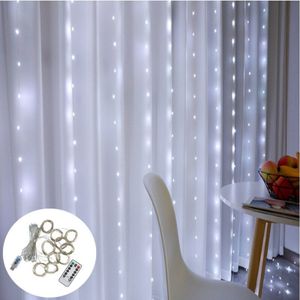 3M Led Gordijn Kerstverlichting Garland Gordijn Afstandsbediening Usb Lichtslingers Kerst Decoratie Guirlande Op Het Raam