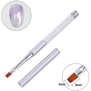 Nail Uv Gel Brush Liner Pen Kristal Handvat Manicure Nagels Franse Art Acryl Uv Gel Puntjes Pen Extension Schilderen Borstel gereedschap